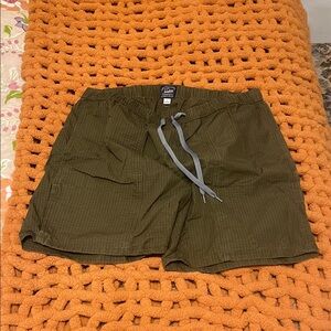 J. Crew Men's Olive Green rip stop Athletic Shorts